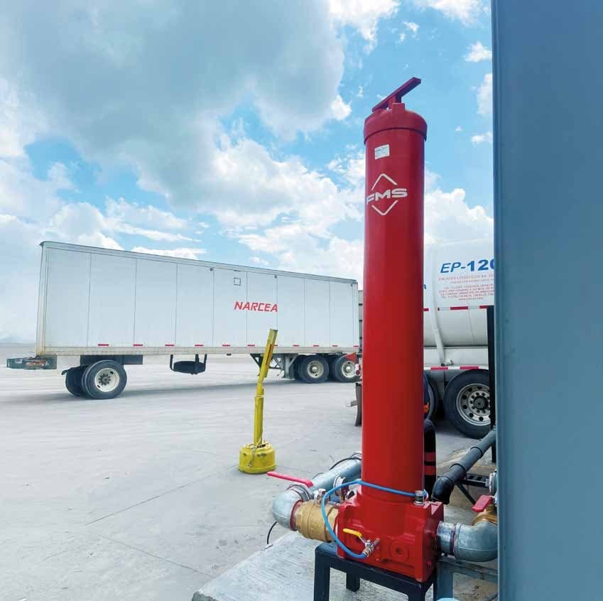 Torre de filtración FMS instalada junto a unidad de Transportes Narcea